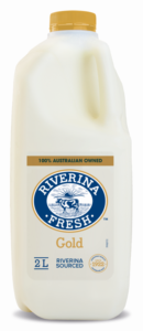 A 2 litre jug of Riverina Fresh gold milk